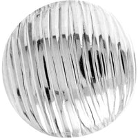 Olas d'Oro - 14K White Gold Ridged Button Stud Earrings - Elegant Everyday Luxury