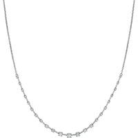 Olas d'Oro - 14K White Gold Round Ascending Diamond Necklace 1.02 Carat Total Diamond Weight