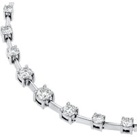 Olas d'Oro - 14K White Gold Round Ascending Diamond Necklace 1.02 Carat Total Diamond Weight