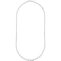 Olas d'Oro - 14K White Gold Round Ascending Diamond Necklace 1.02 Carat Total Diamond Weight