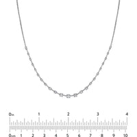 Olas d'Oro - 14K White Gold Round Ascending Diamond Necklace 1.02 Carat Total Diamond Weight