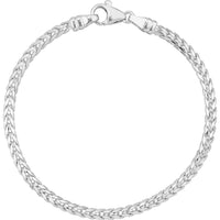 Olas d'Oro - 14K White Gold Round Diamond-Cut Franco Chain Bracelet - 17 Grams