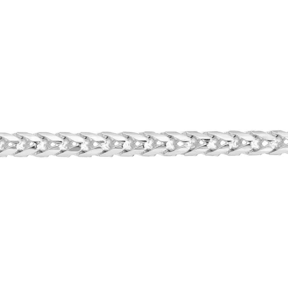 Olas d'Oro - 14K White Gold Round Diamond-Cut Franco Chain Bracelet - 17 Grams