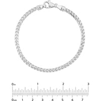 Olas d'Oro - 14K White Gold Round Diamond-Cut Franco Chain Bracelet - 17 Grams