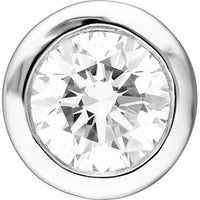 Olas d'Oro - 14K White Gold Round Diamond Martini Bezel Stud Earrings - 1/2 Carat Total Diamond Weight