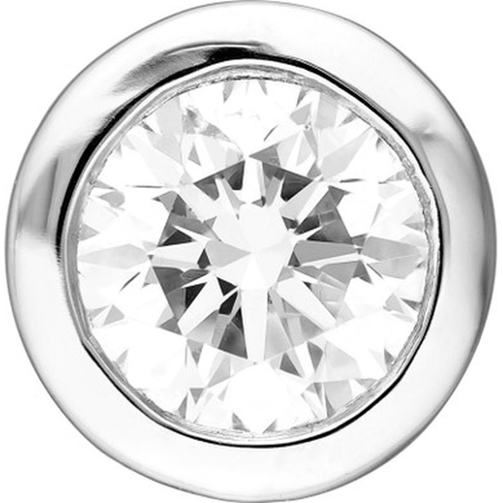 Olas d'Oro - 14K White Gold Round Diamond Martini Bezel Stud Earrings - 1/2 Carat Total Diamond Weight