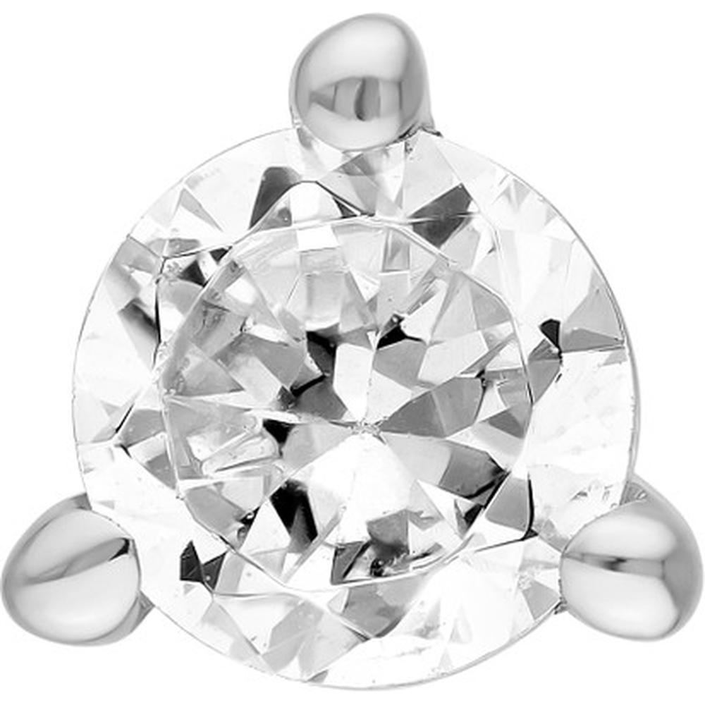 Olas d'Oro - 14K White Gold Round Diamond Stud Earrings - 0.22 Carat Total Diamond Weight