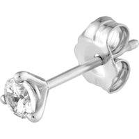 Olas d'Oro - 14K White Gold Round Diamond Stud Earrings - 0.22 Carat Total Diamond Weight