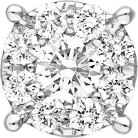 Olas d'Oro - 14K White Gold Round Diamond Stud Earrings - 0.73 Carat Total Diamond Weight