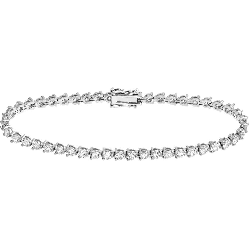 Olas d'Oro - 14K White Gold Round Diamond Tennis Bracelet - 5.00 Carat Total Diamond Weight