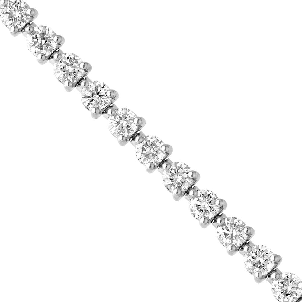 Olas d'Oro - 14K White Gold Round Diamond Tennis Bracelet - 5.00 Carat Total Diamond Weight