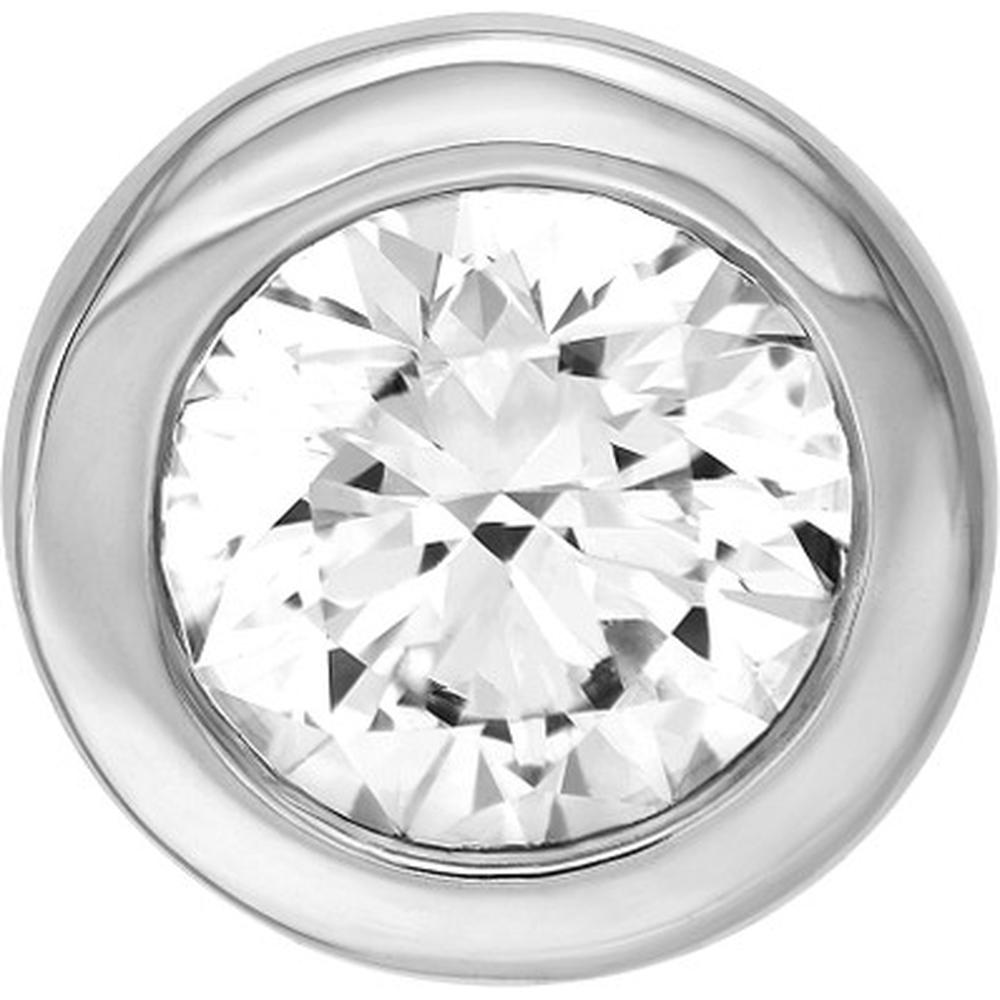 Olas d'Oro - 14K White Gold Round Martini Stud Earrings with 0.40 Carat Total Diamond Weight
