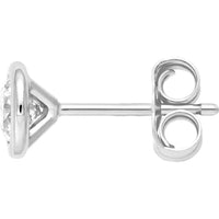 Olas d'Oro - 14K White Gold Round Martini Stud Earrings with 0.40 Carat Total Diamond Weight