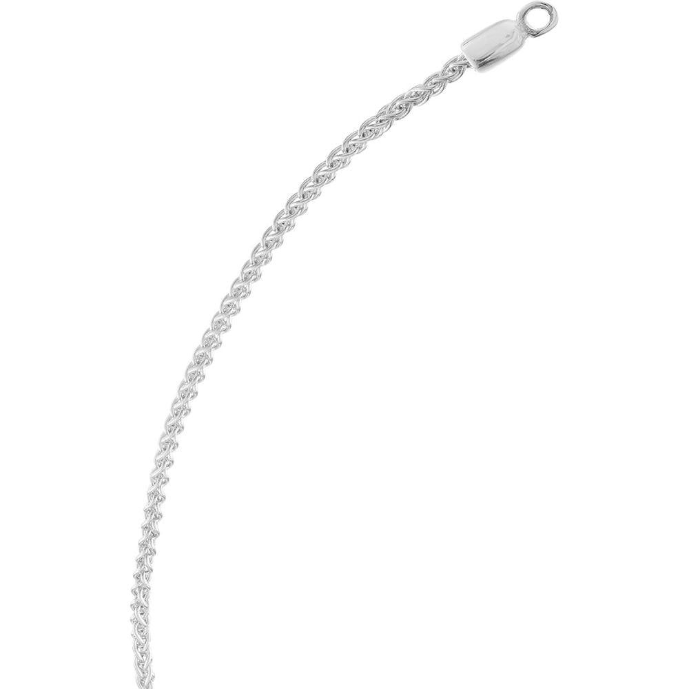 Olas d'Oro - 14K White Gold Round Wheat Chain Adjustable Bolo Bracelet 3.04 Grams