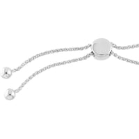 Olas d'Oro - 14K White Gold Round Wheat Chain Adjustable Bolo Bracelet 3.04 Grams