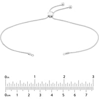 Olas d'Oro - 14K White Gold Round Wheat Chain Adjustable Bolo Bracelet 3.04 Grams