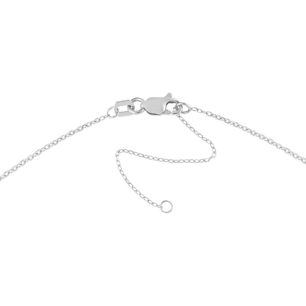 Olas d'Oro - 14K White Gold Sagittarius Organic Disc Pendant Necklace with Engraved Archer Symbol