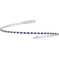 Olas d'Oro - 14K White Gold Sapphire & Diamond Eternity Tennis Bracelet - 3/8 Carat Total Carat Weight