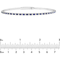 Olas d'Oro - 14K White Gold Sapphire & Diamond Eternity Tennis Bracelet - 3/8 Carat Total Carat Weight