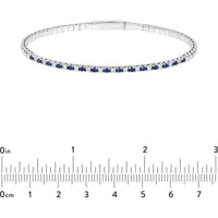 Olas d'Oro - 14K White Gold Sapphire and Diamond Flexi Tennis Bracelet - 0.35 Carat Diamond & 0.48 Carat Sapphire Total Carat Weight