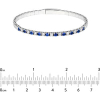 Olas d'Oro - 14K White Gold Sapphire & Diamond Flexi Tennis Bracelet - 1.75 Carat Total Carat Weight