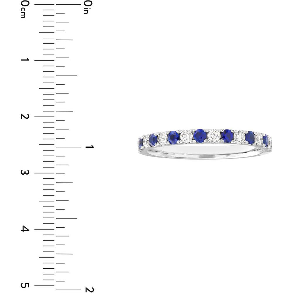 Olas d'Oro - 14K White Gold Sapphire & Diamond Stackable Band - 0.40 Carat Total Gem Weight