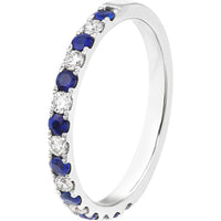 Olas d'Oro - 14K White Gold Sapphire & Diamond Stackable Band - 0.40 Carat Total Weight