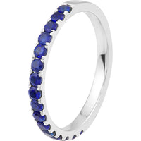 Olas d'Oro - 14K White Gold Sapphire Gemstone Stackable Band - 0.80 Carat Total Sapphire Weight