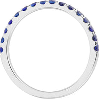Olas d'Oro - 14K White Gold Sapphire Gemstone Stackable Band - 0.80 Carat Total Sapphire Weight