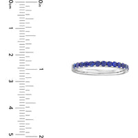 Olas d'Oro - 14K White Gold Sapphire Gemstone Stackable Band - 0.80 Carat Total Sapphire Weight