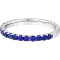 Olas d'Oro - 14K White Gold Sapphire Gemstone Stackable Band - 0.80 Carat Total Sapphire Weight