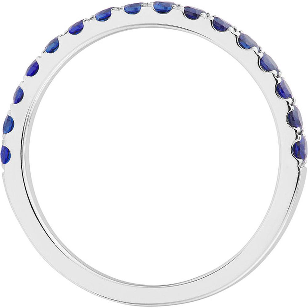 Olas d'Oro - 14K White Gold Sapphire Gemstone Stackable Band - 0.80 Carat Total Sapphire Weight