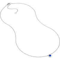Olas d'Oro - 14K White Gold Sapphire Stone Bezel Necklace - 0.33 Carat Total Sapphire Weight