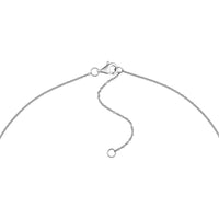 Olas d'Oro - 14K White Gold Sapphire Stone Bezel Necklace with Pear Shape Lobster Clasp - 0.15 Carat Sapphire