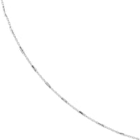Olas d'Oro - 14K White Gold Saturn Cable Chain Necklace - 18" 0.9mm Barrel Elements