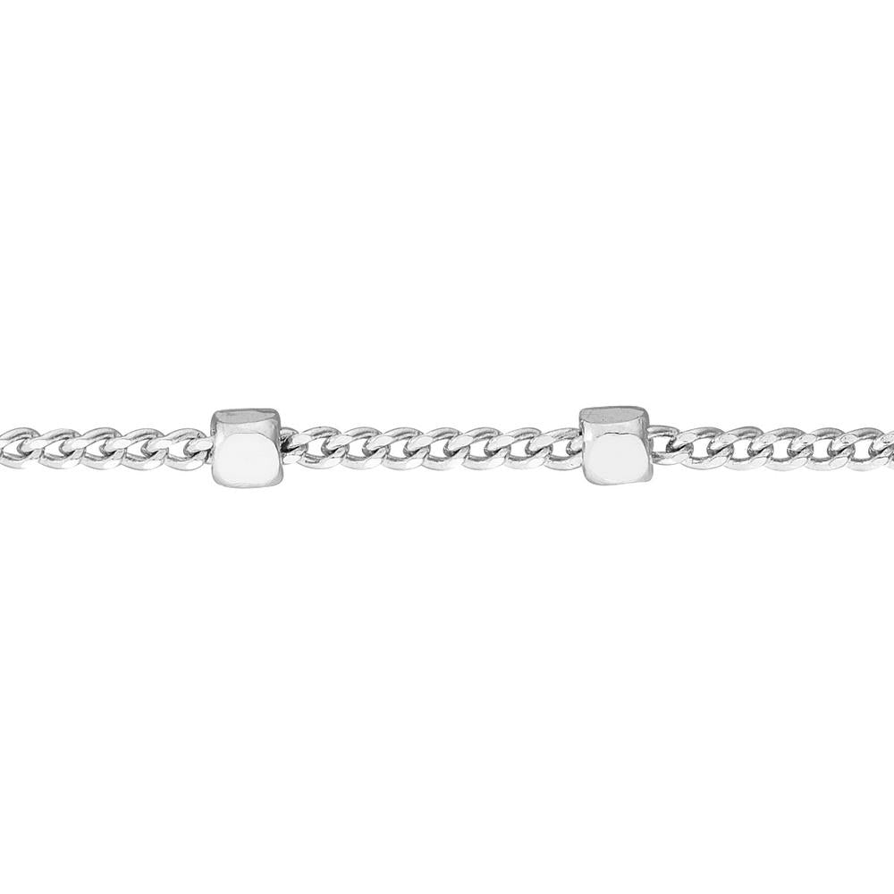Olas d'Oro - 14K White Gold Saturn Choker Chain with Adjustable Fit - 13-16 Inches
