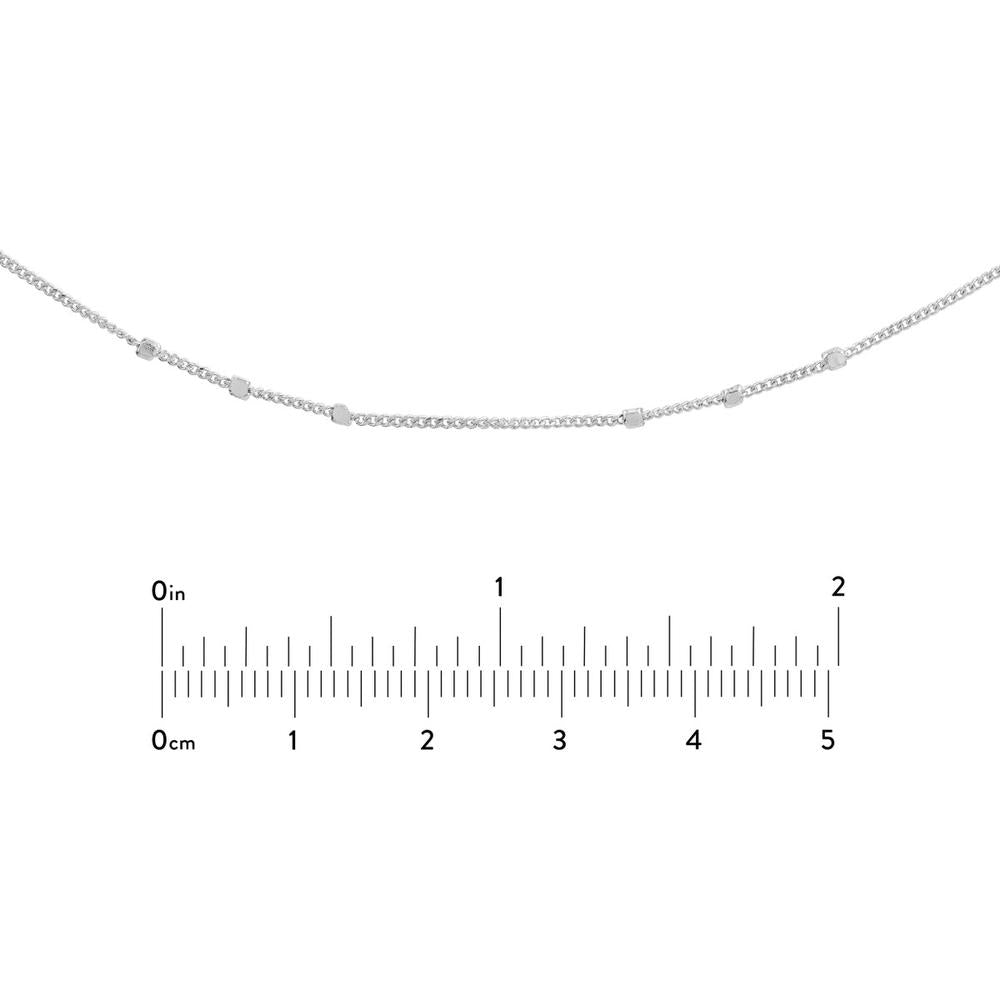 Olas d'Oro - 14K White Gold Saturn Choker Chain with Adjustable Fit - 13-16 Inches
