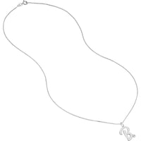Olas d'Oro - 14K White Gold Script "B" Initial Necklace with Diamond Bezel - 1.7mm Diamond