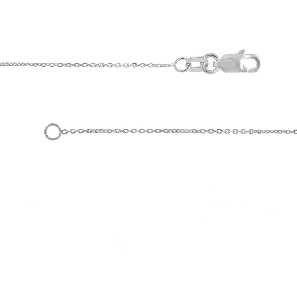 Olas d'Oro - 14K White Gold Script "B" Initial Necklace with Diamond Bezel - 1.7mm Diamond