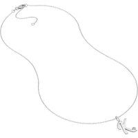 Olas d'Oro - 14K White Gold Script 'K' Diamond Bezel Necklace - 1.7mm Diamond