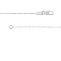 Olas d'Oro - 14K White Gold Script 'R' Pendant Necklace with Diamond Bezel - 0.02 Carat Diamond