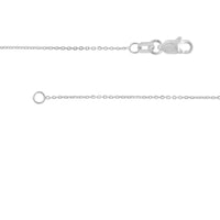 Olas d'Oro - 14K White Gold Script 'T' Pendant Necklace with Bezel-Set Diamond 0.02 Carat