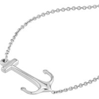 Olas d'Oro - 14K White Gold Sideways Anchor Adjustable Necklace - 2.66 Grams