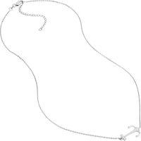 Olas d'Oro - 14K White Gold Sideways Anchor Adjustable Necklace - 2.66 Grams