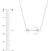 Olas d'Oro - 14K White Gold Sideways Anchor Adjustable Necklace - 2.66 Grams