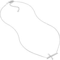 Olas d'Oro - 14K White Gold Sideways Cross Adjustable Necklace  2.29g Weight