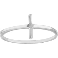 Olas d'Oro - 14K White Gold Sideways Cross Ring - Size 6, 1.50 Grams Total Weight