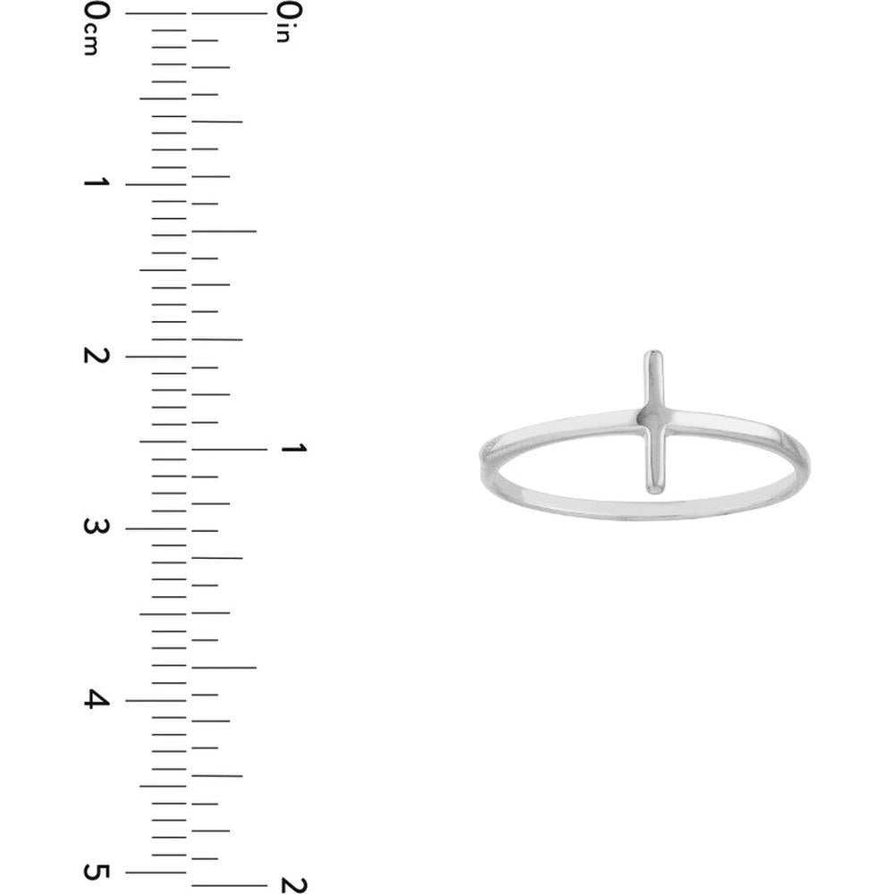 Olas d'Oro - 14K White Gold Sideways Cross Ring - Size 6, 1.50 Grams Total Weight