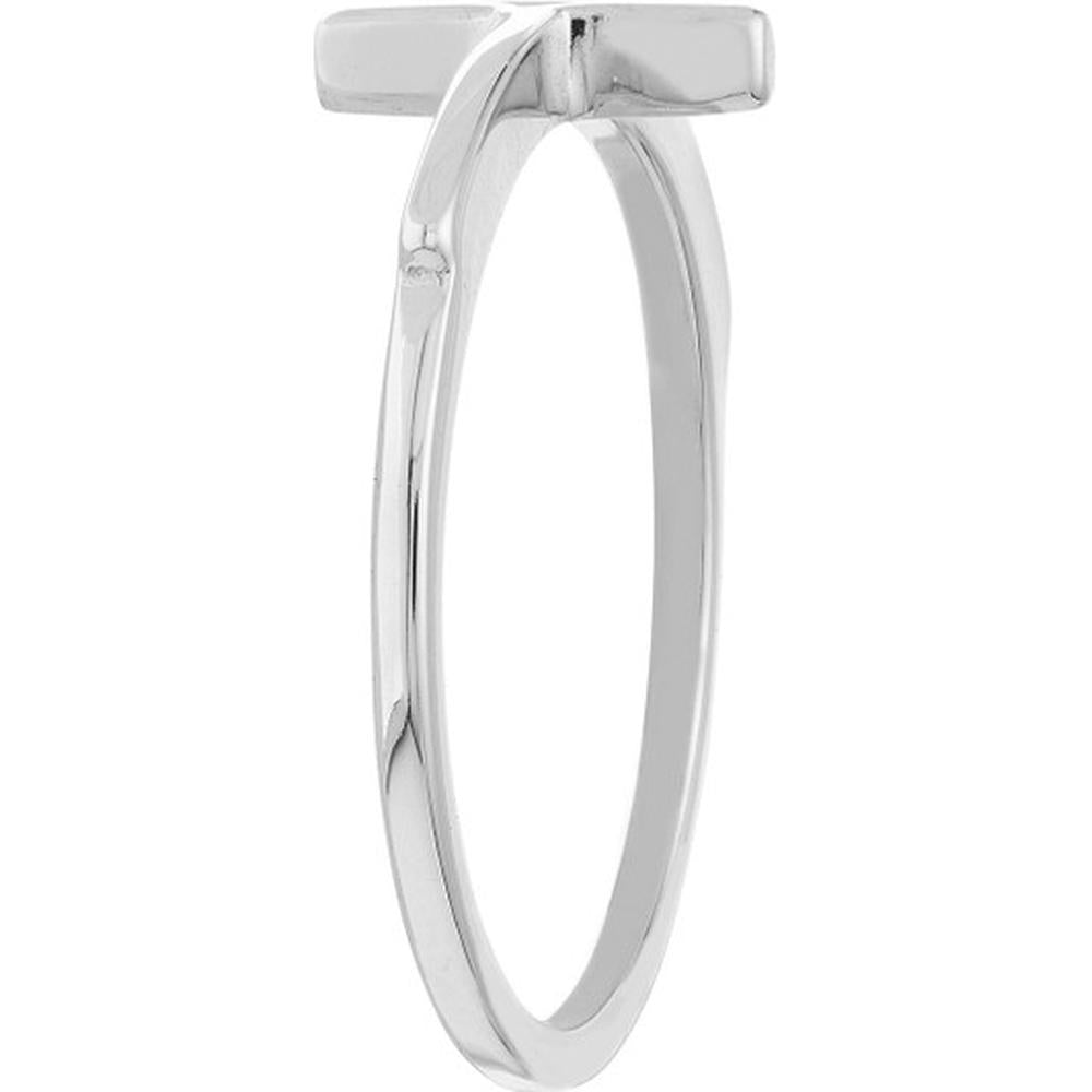 Olas d'Oro - 14K White Gold Sideways Cross Ring - Size 8 - 1.50 Grams Total Weight