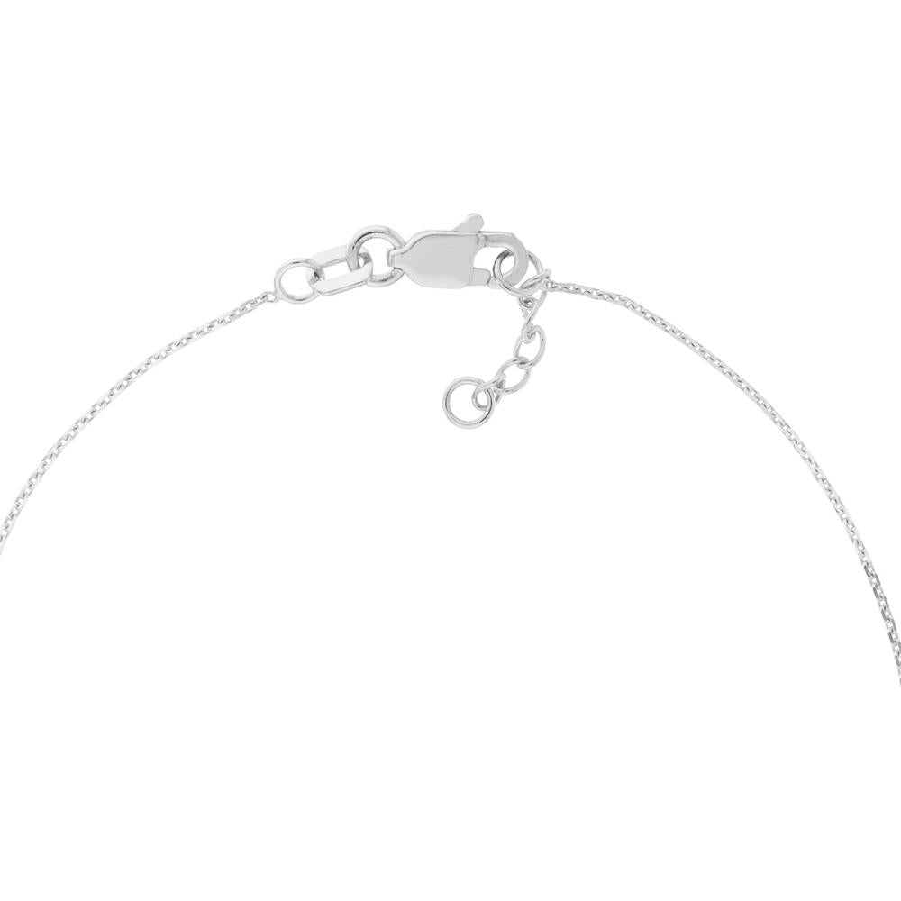 Olas d'Oro - 14K White Gold Sideways Mini Cross Adjustable Bracelet - Faith Inspired Design in Rhodium, Yellow Gold, or Rose Gold Plated Finish